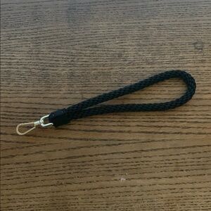 Black Braided Wrist Strap with Gold Clip